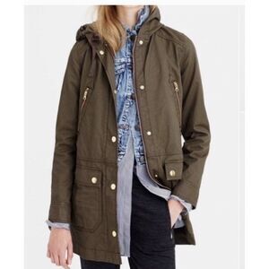 J.Crew Women’s Brown Parka With Hoodie Size Small
